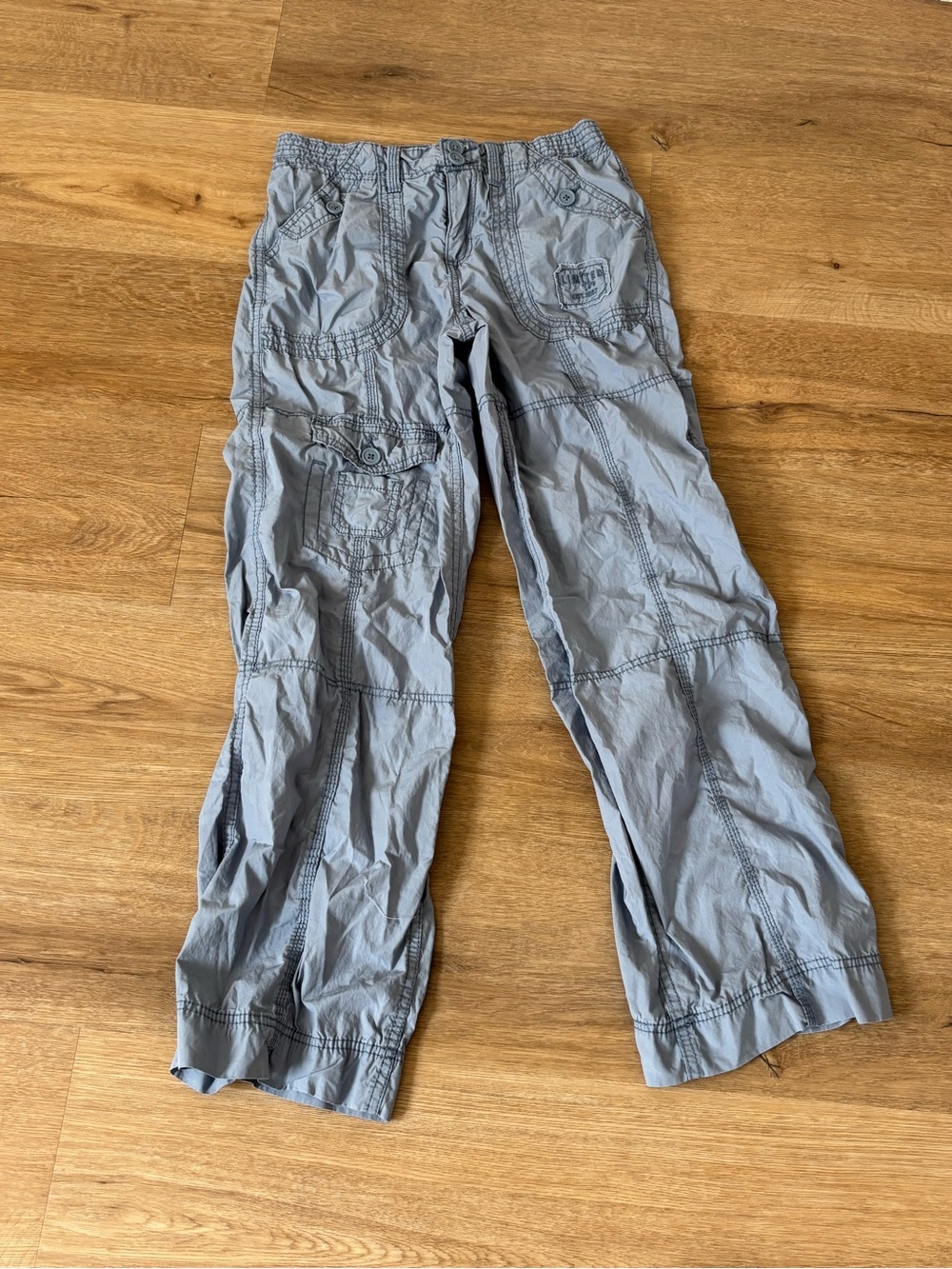 Limited Too Girls Gray Cargo Pants Size 16 Y2K Lightweight Utility Pants